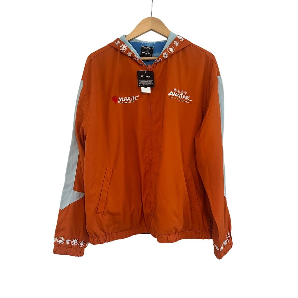 NWT Avatar the Last Airbender Reversible Windbreaker Jacket Mens Medium Orange